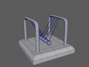 Table Pendulum Newton Balls 3D Model