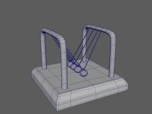 Table Pendulum Newton Balls 3D Model