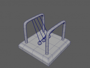 Table Pendulum Newton Balls 3D Model