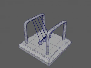 Table Pendulum Newton Balls 3D Model