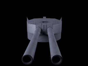 Battlle Ship Kawachi artillery 3D-Modell