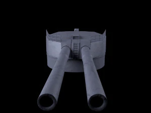 Artiglieria della nave da battaglia Kawachi Modello 3D