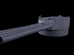 Battlle Ship Kawachi artillery 3D-Modell
