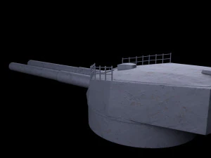 Artiglieria della nave da battaglia Kawachi Modello 3D