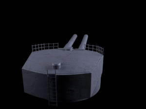 Battlle Ship Kawachi artillery 3D-Modell