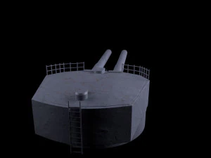 Artiglieria della nave da battaglia Kawachi Modello 3D