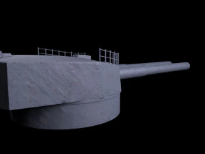 Artiglieria della nave da battaglia Kawachi Modello 3D