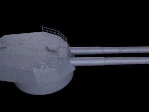 Artiglieria della nave da battaglia Kawachi Modello 3D