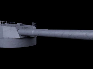 Artiglieria della nave da battaglia Kawachi Modello 3D