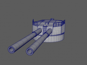 Battlle Ship Kawachi artillery 3D-Modell