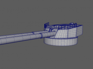 Battlle Ship Kawachi artillery 3D-Modell