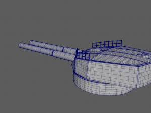 Battlle Ship Kawachi artillery 3D-Modell