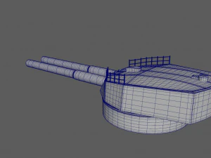 Artiglieria della nave da battaglia Kawachi Modello 3D