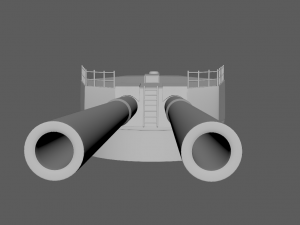 Battlle Ship Kawachi artillery 3D-Modell