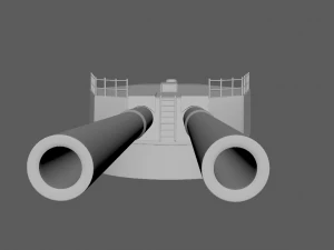 Artiglieria della nave da battaglia Kawachi Modello 3D