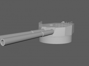 Battlle Ship Kawachi artillery 3D-Modell