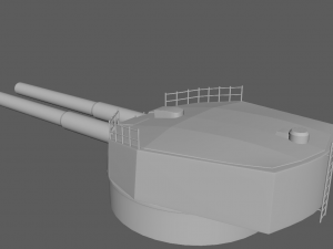 Battlle Ship Kawachi artillery 3D-Modell