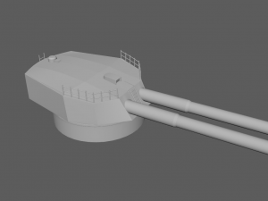 Battlle Ship Kawachi artillery 3D-Modell
