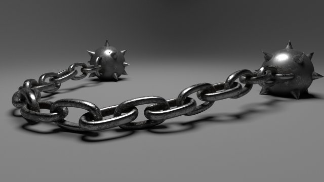 Mace on a chain 3D Model .c4d .max .obj .3ds .fbx .stl .blend 