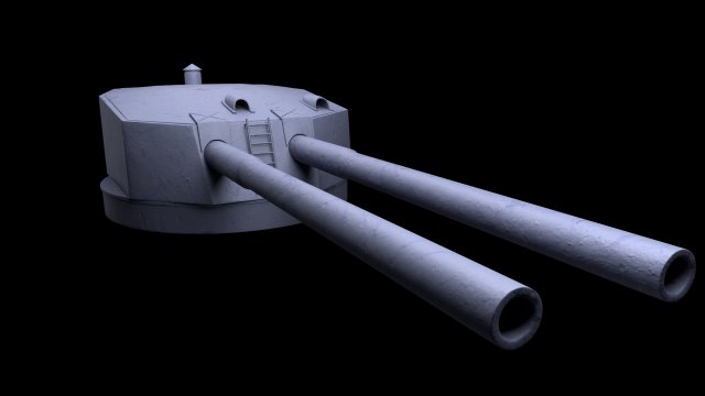 Battlle Ship Kawachi artillery2 Modèle 3D .c4d .max .obj .3ds .fbx .stl .blend 