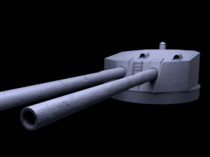 Battlle Ship Kawachi artillery2 3D Model