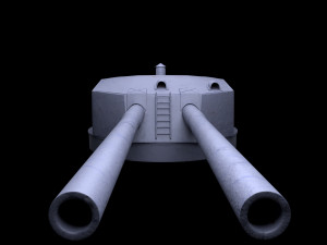 Battlle Ship Kawachi artillery2 Modèle 3D