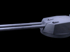 Battlle Ship Kawachi artillery2 3D Model