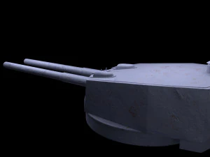 Battlle Ship Kawachi artillery2 3D Model