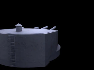 Battlle Ship Kawachi artillery2 3D Model