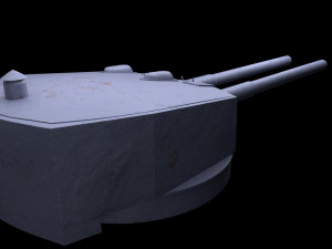 Battlle Ship Kawachi artillery2 Modèle 3D