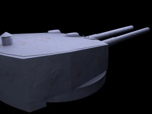 Battlle Ship Kawachi artillery2 3D Model