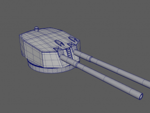 Battlle Ship Kawachi artillery2 Modèle 3D