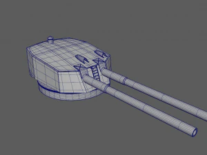Battlle Ship Kawachi artillery2 3D Model