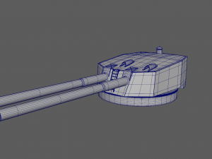 Battlle Ship Kawachi artillery2 Modèle 3D