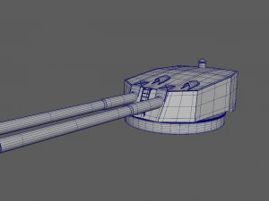 Battlle Ship Kawachi artillery2 3D Model