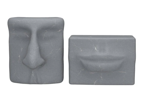 Geometric Face Sculptures 3D Model