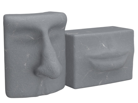 Geometric Face Sculptures 3D Model