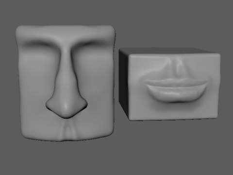 Geometric Face Sculptures 3D Model