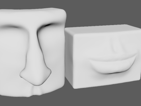 Geometric Face Sculptures 3D Model