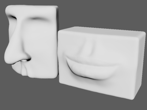 Geometric Face Sculptures 3D Model
