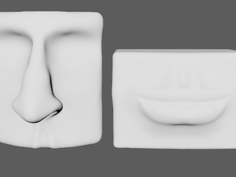 Geometric Face Sculptures 3D Model