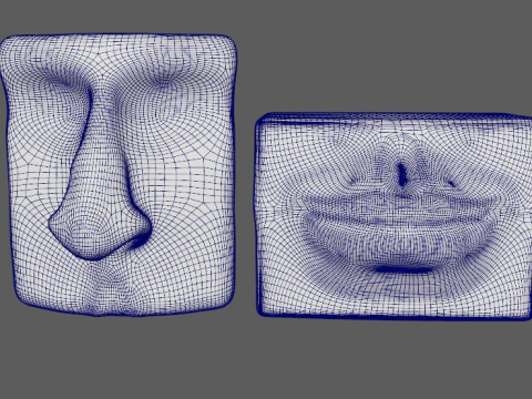 Geometric Face Sculptures 3D Model
