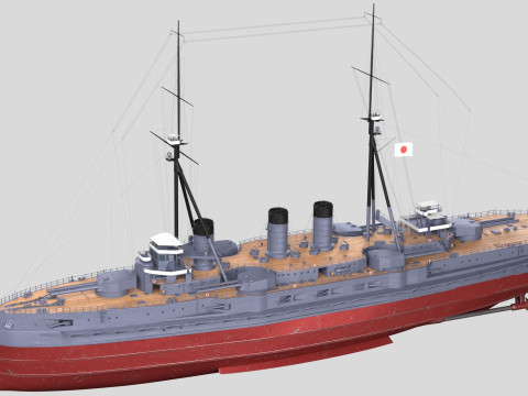 IJN Kawachi Japanese Battleship Modèle 3D