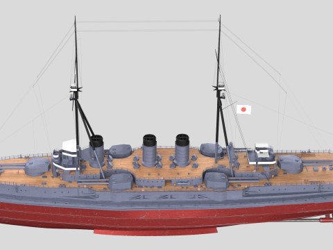 IJN Kawachi Japanese Battleship Modèle 3D