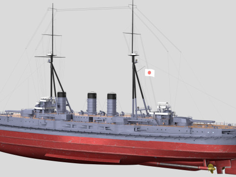 IJN Kawachi Japanese Battleship Modèle 3D