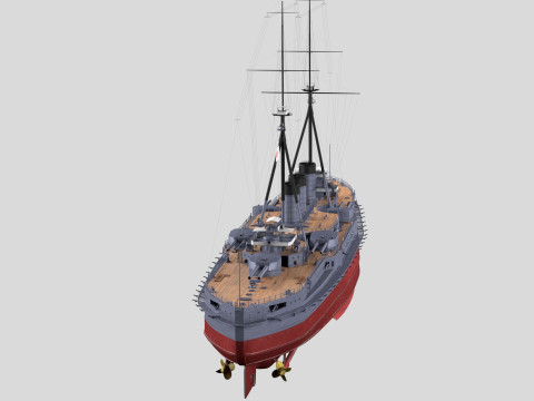 IJN Kawachi Japanese Battleship Modèle 3D