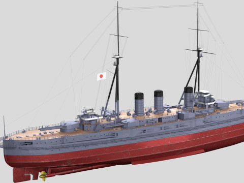 IJN Kawachi Japanese Battleship Modèle 3D