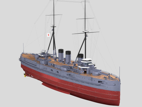 IJN Kawachi Japanese Battleship Modèle 3D