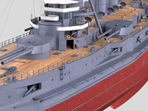 IJN Kawachi Japanese Battleship Modèle 3D