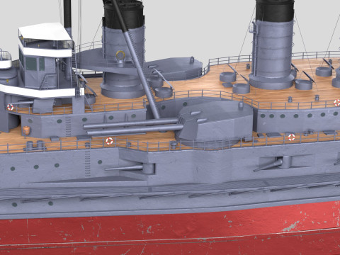 IJN Kawachi Japanese Battleship Modèle 3D